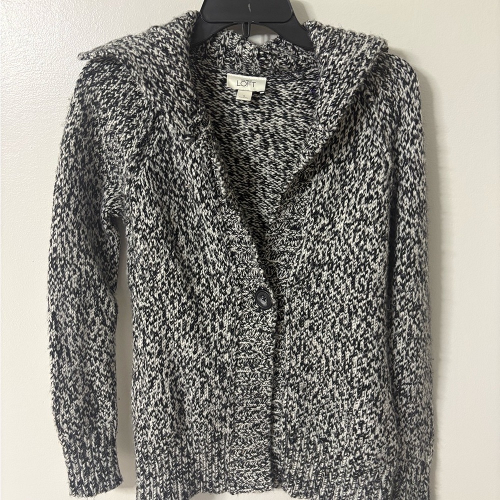 LOFT Monochrome Knit Cardigan